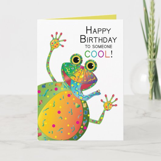 Verjaardag, COOL, Frog, Kaleidoscope Collectie Kaart (Voorkant)