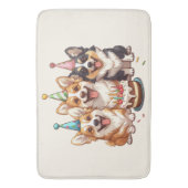 Verjaardag Corgi Dogs Badmat (Voorkant Verticaal)