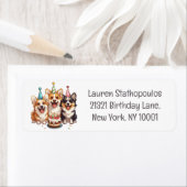 Verjaardag Corgi Dogs Etiket (Insitu)