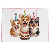 Verjaardag Corgi Dogs Groot Cadeauzakje (Achterkant)