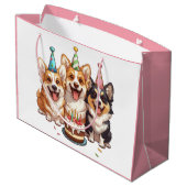 Verjaardag Corgi Dogs Groot Cadeauzakje (Achterkant Gekanteld)