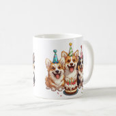 Verjaardag Corgi Dogs Koffiemok (Voorkant rechts)