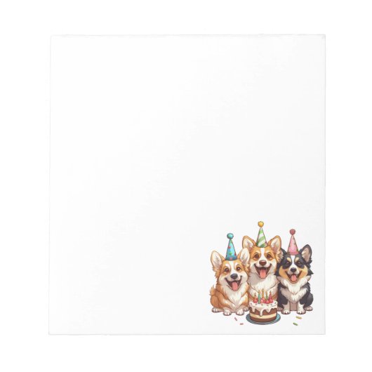 Verjaardag Corgi Dogs Notitieblok (Voorkant)