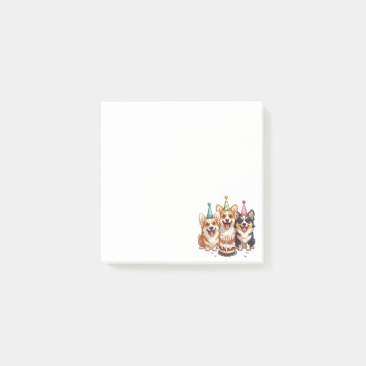 Verjaardag Corgi Dogs Post-it® Notes (Voorkant)