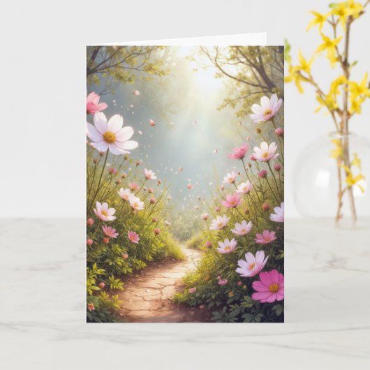 Verjaardag Cosmos Flower Garden Kaart (Gele Bloem)