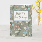 Verjaardag Cottagecore Bloemen Kaart (Gele Bloem)