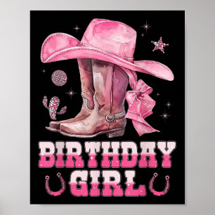 Verjaardag Cowgirl Western Verjaardag Meisje Party Poster