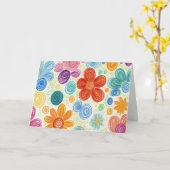 Verjaardag Crayon Doodle Daisy Design Kaart (Gele Bloem)