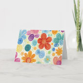 Verjaardag Crayon Doodle Daisy Design Kaart (Voorkant)