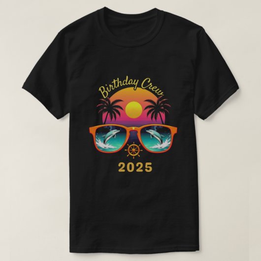 Verjaardag Crew Cruise Funny Gift 2025 Retro T-shirt (Design voorkant)