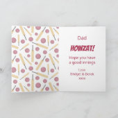 Verjaardag cricketspeler gepersonaliseerd kaart (Binnen)