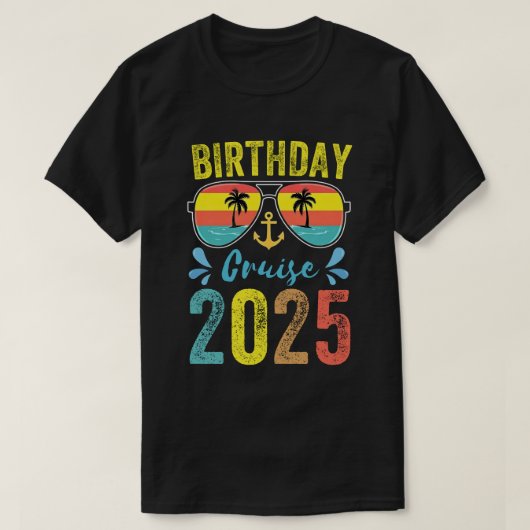 Verjaardag Cruise Cadeaus 2025 Matching Party Squa T-shirt (Design voorkant)