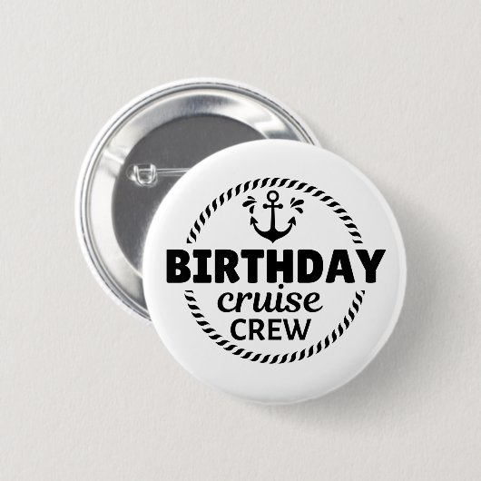 Verjaardag Cruise Crew Ronde Button 5,7 Cm (Voorkant /achterkant)