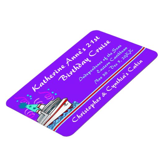 Verjaardag Cruise Custom Stateroom Deurmarkering Magneet (Linkerzijde)