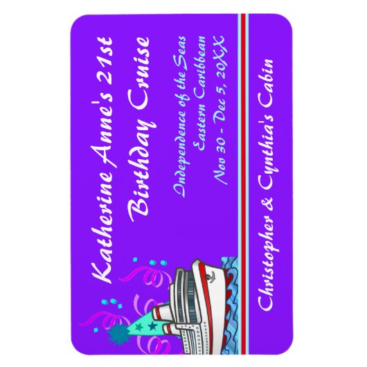Verjaardag Cruise Custom Stateroom Deurmarkering Magneet (Verticaal)