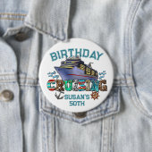 Verjaardag cruise gepersonaliseerd ronde button 4,0 cm (In situ)