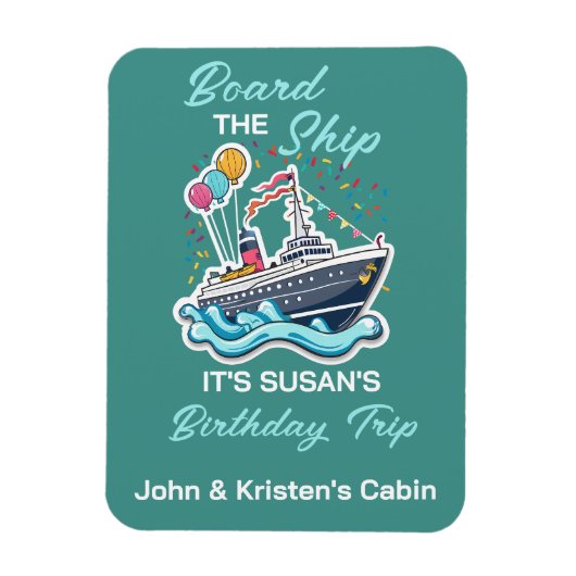 Verjaardag Cruise Grappige Groep gepersonaliseerd  Magneet (Verticaal)