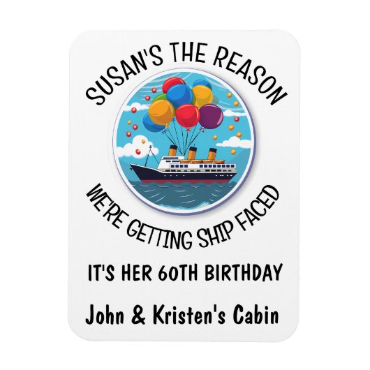 Verjaardag Cruise Grappige Groep gepersonaliseerd Magneet (Verticaal)