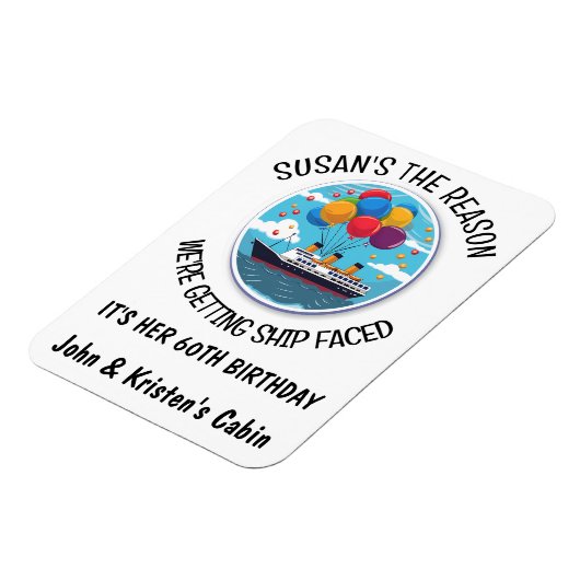 Verjaardag Cruise Grappige Groep gepersonaliseerd Magneet (Linkerzijde)