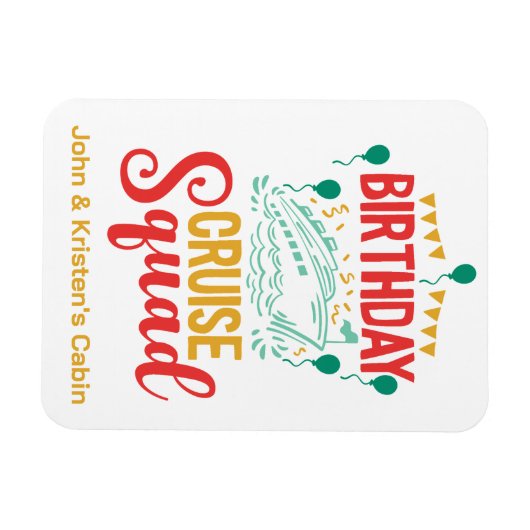 Verjaardag Cruise Grappige Groep Gepersonaliseerde Magneet (Horizontaal)