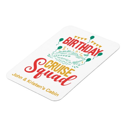 Verjaardag Cruise Grappige Groep Gepersonaliseerde Magneet (Linkerzijde)