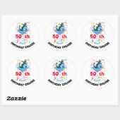 Verjaardag Cruise Groep Custom Anker Ronde Sticker (Vel)