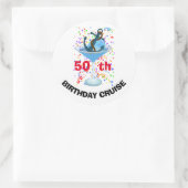Verjaardag Cruise Groep Custom Anker Ronde Sticker (Tas)
