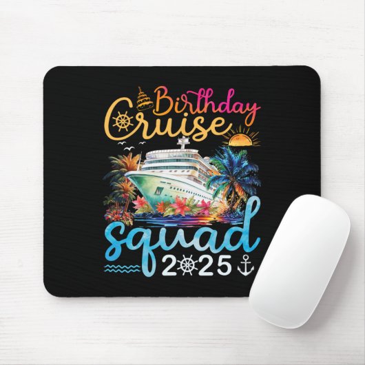 Verjaardag Cruise Squad 2025 Cruise Verjaardag Par Muismat (Met muis)