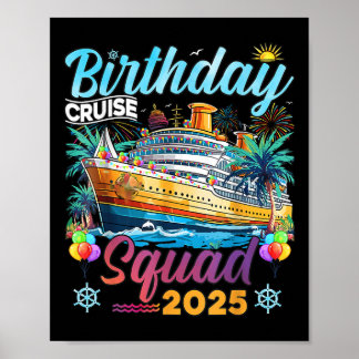 Verjaardag Cruise Squad 2025 Verjaardag Matching P Poster