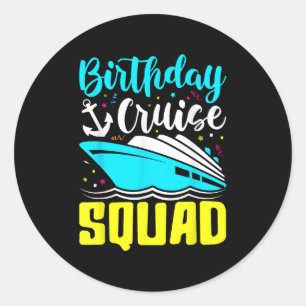 Verjaardag Cruise Squad Boot Verjaardagsfeest Fami Ronde Sticker