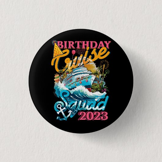 Verjaardag Cruise Squad Cruiseschip Verjaardagsfee Ronde Button 3,2 Cm (Voorkant)