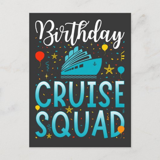 Verjaardag Cruise Squad Cruising Vakantie Briefkaart (Voorkant)