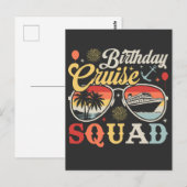Verjaardag Cruise Squad Groep Familie Matching Briefkaart (Voorkant / Achterkant)