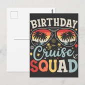 Verjaardag Cruise Squad Groep Familie Matching Briefkaart (Voorkant / Achterkant)