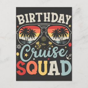 Verjaardag Cruise Squad Groep Familie Matching Briefkaart