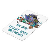 Verjaardag cruisen gepersonaliseerd op schip magneet (Linkerzijde)