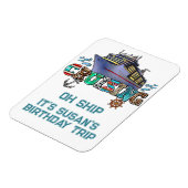 Verjaardag cruisen gepersonaliseerd op schip magneet (Linkerzijde)
