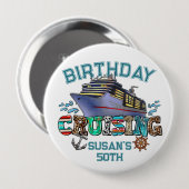 Verjaardag Cruising gepersonaliseerd Ronde Button 4,0 Cm (Voorkant /achterkant)