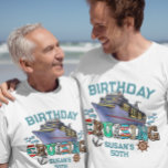 Verjaardag Cruising gepersonaliseerd T-shirt<br><div class="desc">Dit ontwerp kan op het gebied worden gepersonaliseerd dat door de foto en/of tekst te veranderen wordt verstrekt. Of het kan worden aangepast door te klikken deze Sjabloon personaliseert en dan de klik te kiezen om verdere optie aan te passen en de kleur van de achtergrond te schrappen of te...</div>