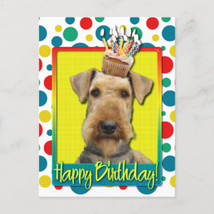 Verjaardag Cupcake - Airedale Briefkaart