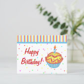 Verjaardag Cupcake Ansichtkaart Briefkaart (Staand voorkant)