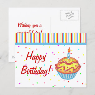 Verjaardag Cupcake Ansichtkaart Briefkaart