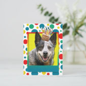 Verjaardag Cupcake - Australian Cattle Dog Briefkaart (Staand voorkant)
