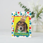 Verjaardag Cupcake - Beagle Puppy - Chloe Briefkaart (Staand voorkant)