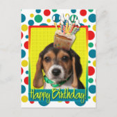 Verjaardag Cupcake - Beagle Puppy - Chloe Briefkaart (Voorkant)