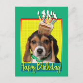 Verjaardag Cupcake - Beagle Puppy - Chloe Briefkaart (Voorkant)