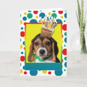 Verjaardag Cupcake - Beagle Puppy - Chloe Kaart (Voorkant)
