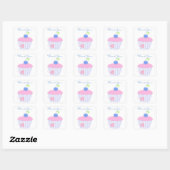 Verjaardag Cupcake Bedankt Vierkante Sticker (Vel)