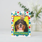 Verjaardag Cupcake - Berner Sennenhond Briefkaart (Staand voorkant)