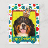 Verjaardag Cupcake - Berner Sennenhond Briefkaart (Voorkant)